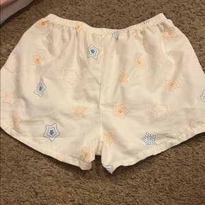 Patterned White Women's Shorts